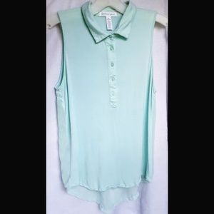 Ambiance Apparel Sleeveless point collar blouse